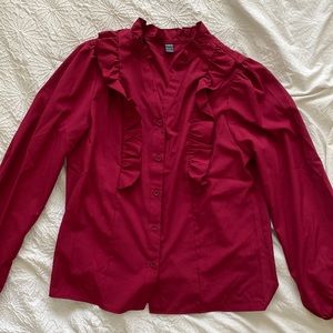 Long sleeve blouse with frills - NWOT